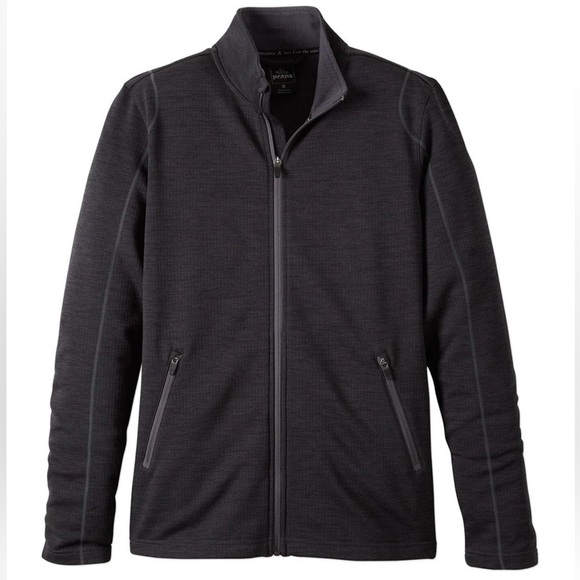 NWOT PRANA Gavin Full Zip Yoga Men's Jacket Charcoal Grey Size XL - Picture 1 of 15